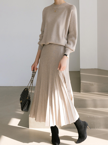 Knit sweater and skirt set
