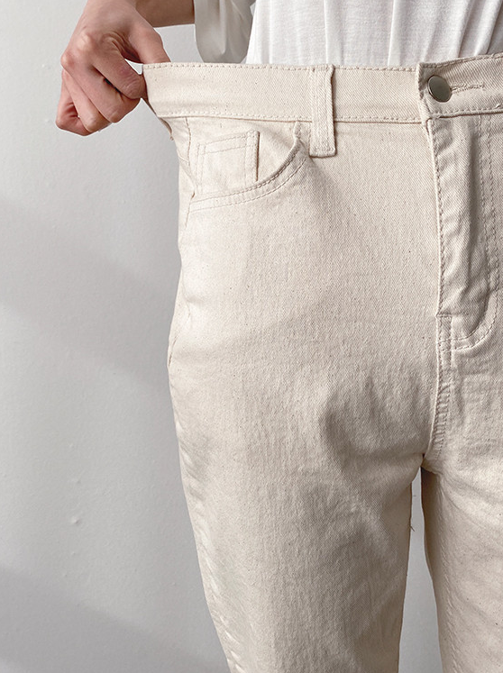 Straight-leg cotton pants