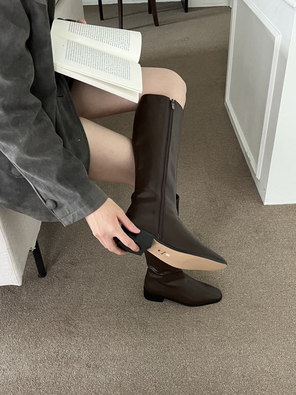 (3cm) Knee-high heeled boots
