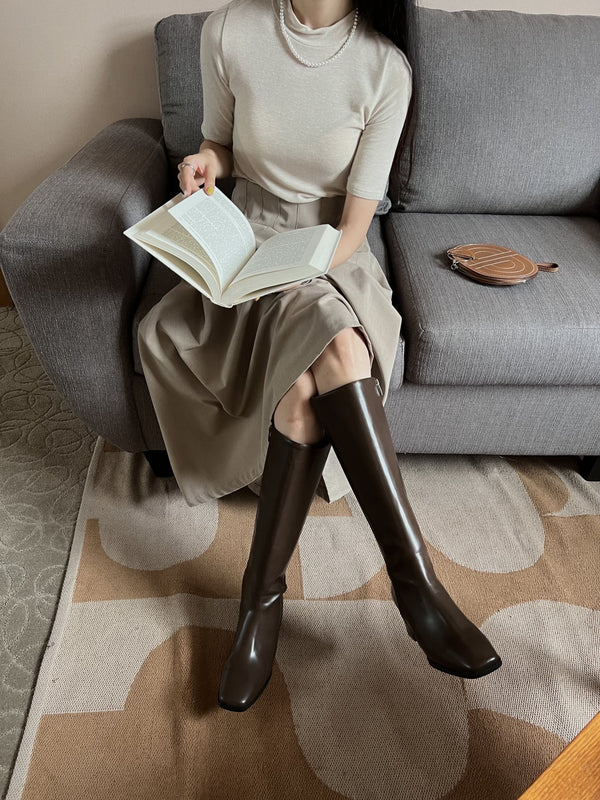 (5cm) Knee-high heeled boots