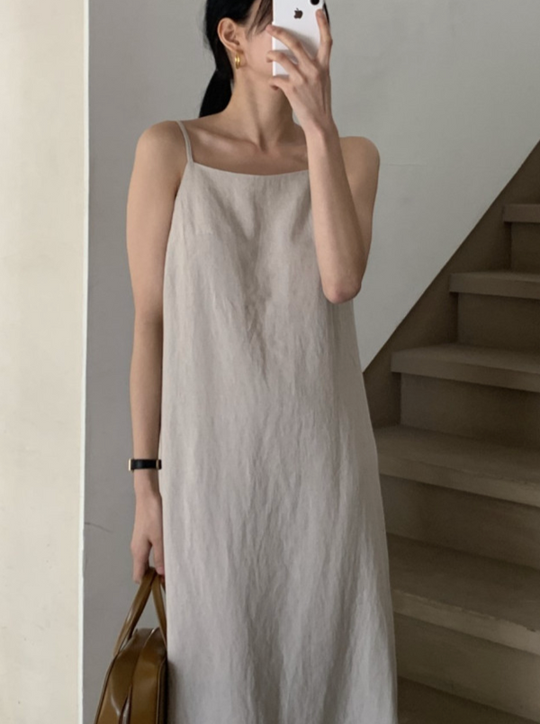 Linen bustier dress