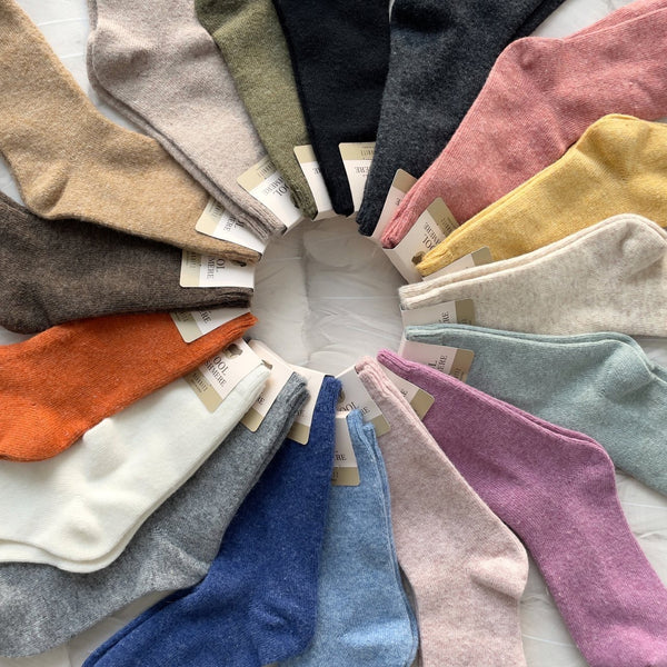 [17 colors] Wool-blend socks (2 packs)